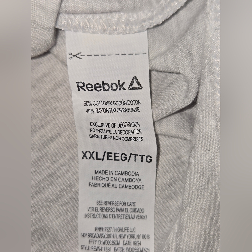 New! Lot Of 2, XXL Reebok Classic T-Shirts In Cobalt And Grey - Picture 8 of 9